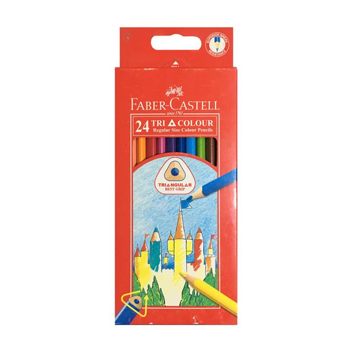 مداد رنگی 24 رنگ فابر کاستل مدل تری کالر کد 1